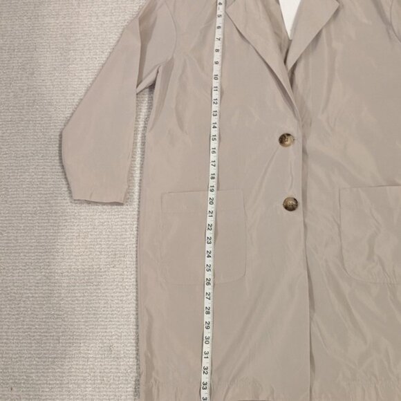 CLASS ITALY Women's Lightweight Coat Jacket Trench Coat sz Medium Beige Grey - Picture 6 of 10